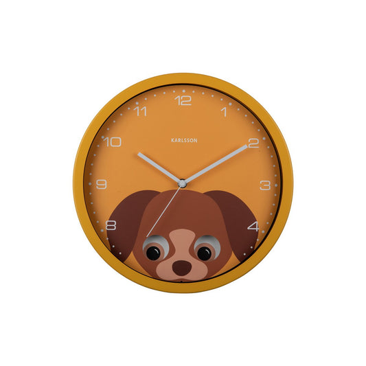 Wall Clock Peekaboo Dog