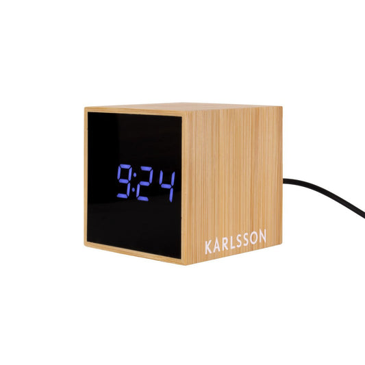 Alarm Clock Mini Cube Bamboo