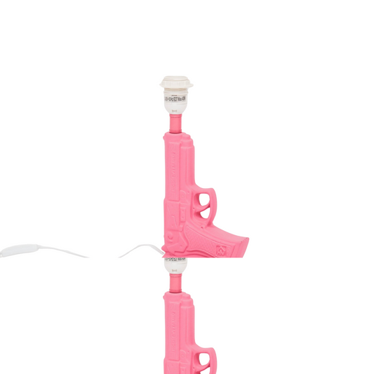 Table Lamp - Gun - Ceramic - Neon Pink - E27 - 15x9x32cm