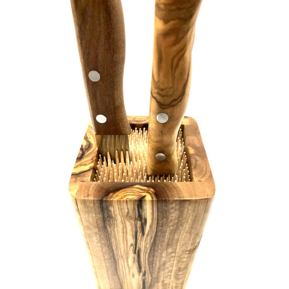 Knife block DESIGN made of olive wood