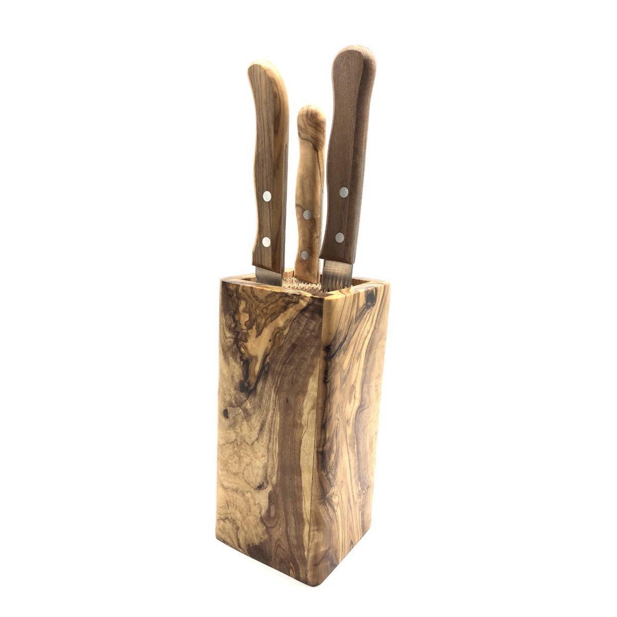 Knife block DESIGN made of olive wood