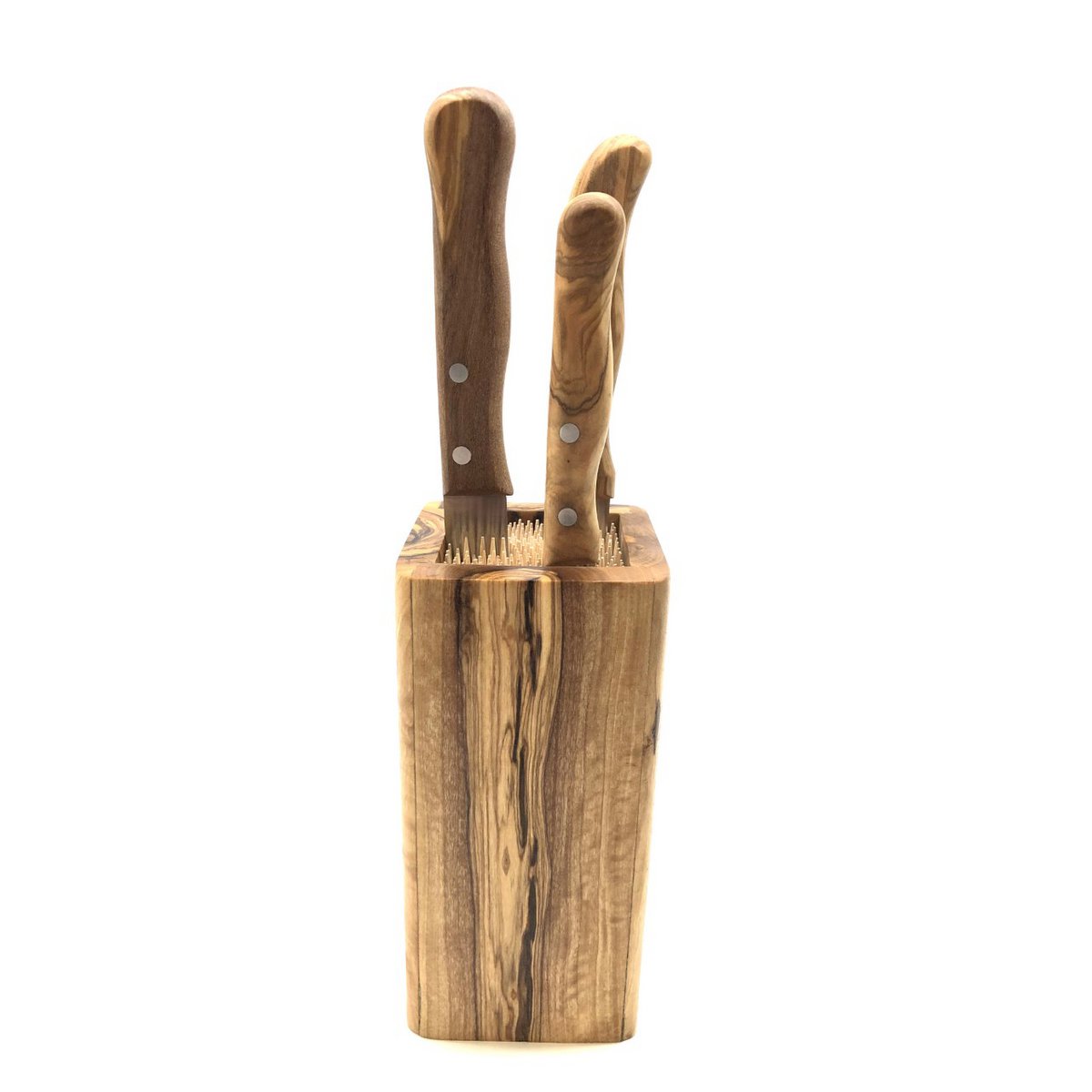 Knife block DESIGN made of olive wood