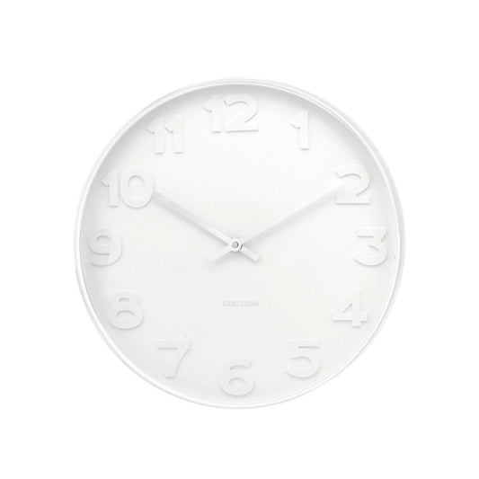 Wall Clock Mr. White Numbers Large