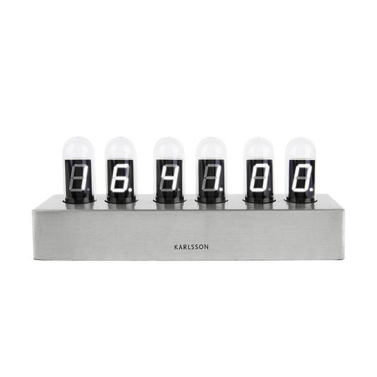 Table Clock Cathode Brushed