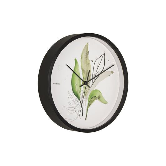 Wall Clock Botanical Leaves