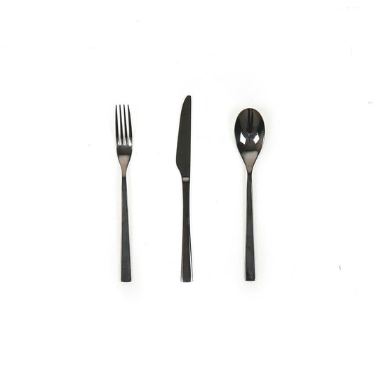 Cutlery - Stainless Ssteel - Black - Set of 12