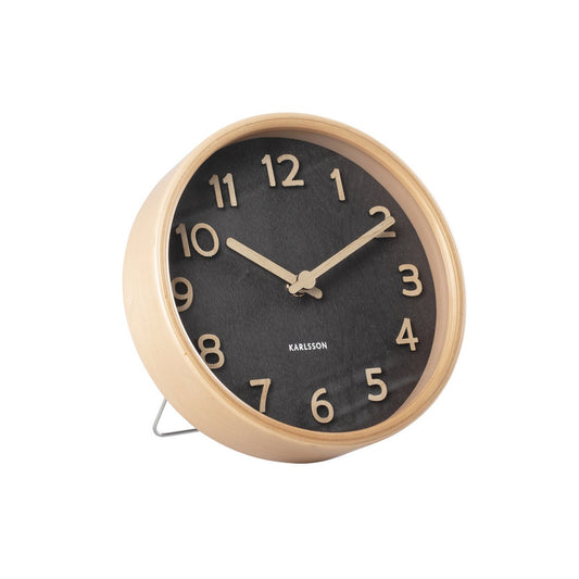 Table Clock Pure Wood Grain